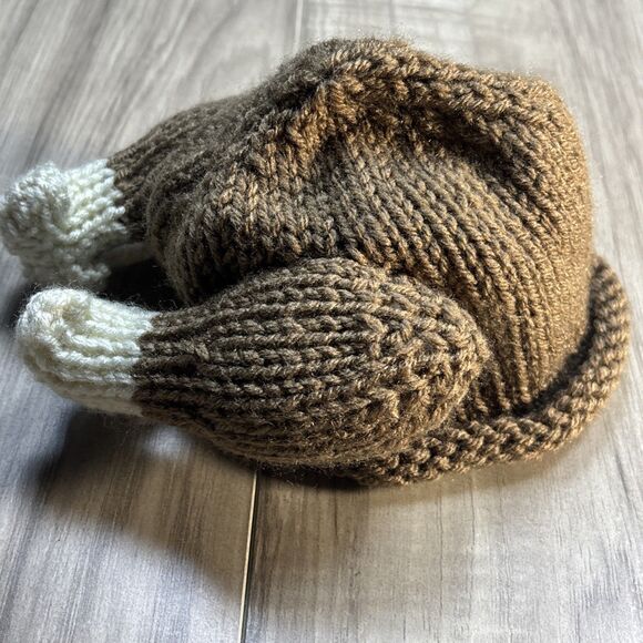 Homemade Knit Novelty Newborn Turkey Hat - Picture 10 of 10